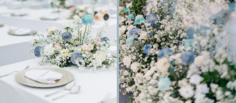 Classic Blue and Champagne Gold in wedding organizer bali